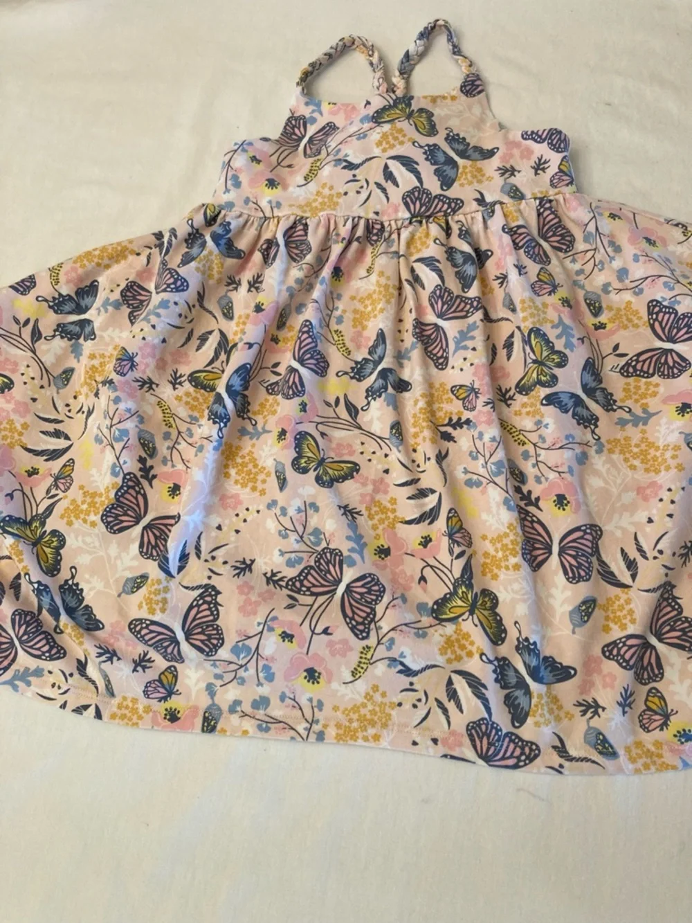 Artisan NY Girls Butterfly Floral Sundress in Pink, Blue & Yellow 4T - Picture 7 of 8